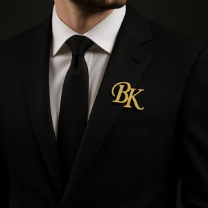 Pin de solapa con inicial personalizado para hombre / Broche con letra personalizada para novio, padrino, esposo, padre / Accesorio para traje de boda