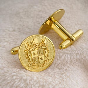 Personalisierte Familienwappen Manschettenknöpfe, Manschettenknöpfe mit Gravur, Hochzeitsgeschenk für Männer, Bräutigam, Vater