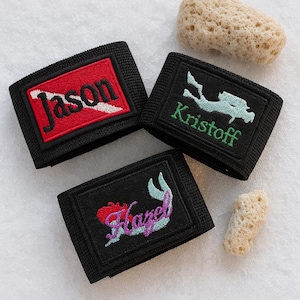 Personalized Scuba Dive Tag, Custom Embroidered BCD Name Patch with Marine Flag, Waterproof ID Label Gift for Divers