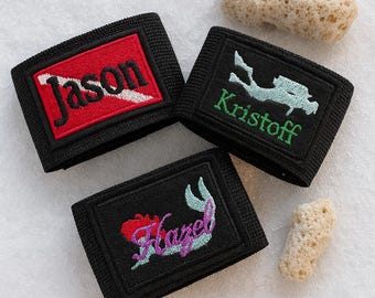 Personalized Scuba Dive Tag, Custom Embroidered BCD Name Patch with Marine Flag, Waterproof ID Label Gift for Divers