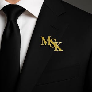 Pin de solapa personalizado / Broche con monograma personalizado para hombre / Regalo para novio, padrino, esposo, papá / Accesorio para traje de boda