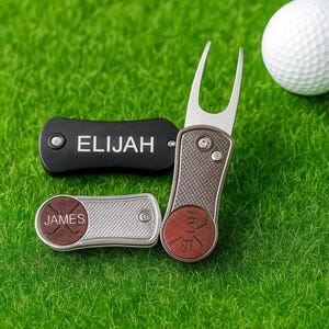 Personalized Golf Divot Tool with Engraved Marker | Custom Gift for Golfer, Dad, Husband | Golf Accessory for Him
