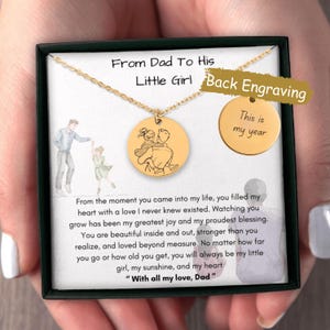 Custom Dad to Daughter Necklace with Engraving | Father Daughter Gift | Personalized Jewelry for Daughter | Daddy’s Little Girl Gift