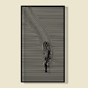 Metal Zebra Art, Abstract Wall Metal Decor,  Metal Art Optical Illusion, Home Decor, Metal Wall Hanging, Modern Animal Art, Unique Gift Idea