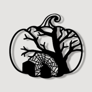 Metal Pumpkin Wall Art: Spooky Halloween Decor