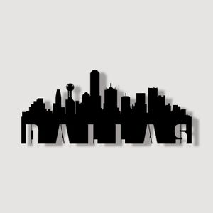 Dallas City Skyline Metal Wall Art - Modern Home Decor