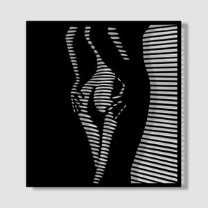 Black Metal Naked Woman Wall Art - Contemporary Female Body Decor, Modern Female Body Art for Home, Metal Wall Decor - Unique Home Gift