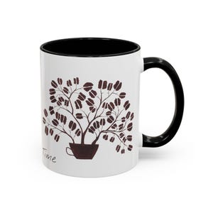 Coffee Time Accent Mug - Artistic Coffee Mug, Gift for Coffee Lovers, Home Decor, Unique Kitchenware, Insulated Ceramic Mug