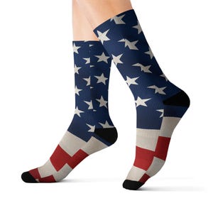 Patriotic USA Crew Socks | USA Flag Design, American Flag Socks, Perfect Gift, Independence Day, Everyday Wear, 4th Of July, Comfy Socks