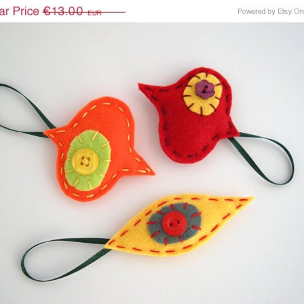 On Sale Retro Christmas ornaments - from felt batch No 7