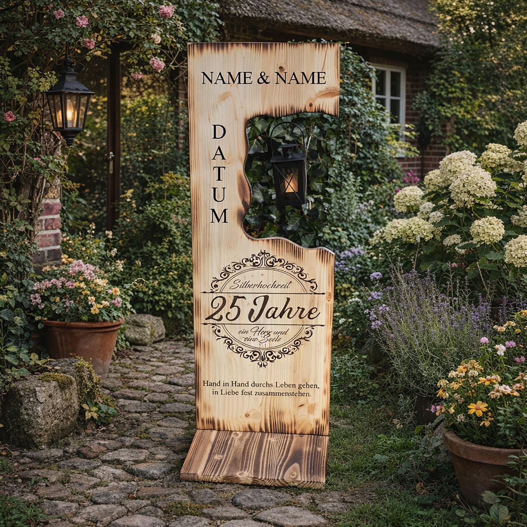 Silberhochzeit türdeko