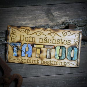 Geldgeschenk/Holzkarte/Das nächste Tattoo kommt bestimmt/originelle Verpackung/Finanzspritze/ Art.Nr.: GGK003
