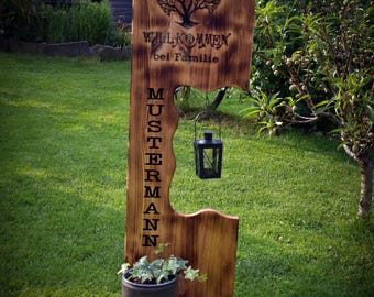 Dekostecker Gartenschild „Willkommen“ – Metall, Ca. 98 Cm Hoch