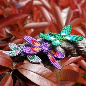 Macrame Dragonfly Keychain, Boho Charm, Unique & Purse Accessory, Nature Lover, Animal Charm, Colorful, Personalized, Unisex Gift for BF GF
