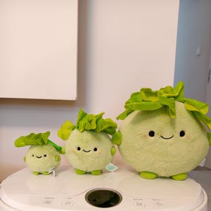 Llavero de peluche de lechuga, colgante para bolso de verduras verdes, lindo accesorio de peluche de comida, llavero kawaii imagen 3