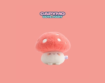 Mushroom Plush Keychain, Kawaii Toadstool Bag Charm, Cottagecore Cute Keyring, Tiny Plushie Gift