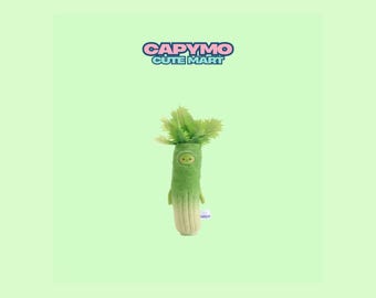 Celery Plush Keychain, Cute Veggie Bag Charm, Green Food Plushie, Kawaii Keyring Gift