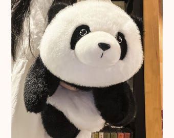 Soft Panda Plush Pillow, 30cm Kawaii Stuffed Animal, Cozy Huggable Decor