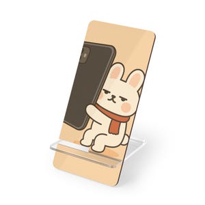 Cute Bunny Mobile Stand, Adorable Phone Holder, Desk Decor, Gift for Kids and Teens, Home Office Accessory, Easter Gift Idea