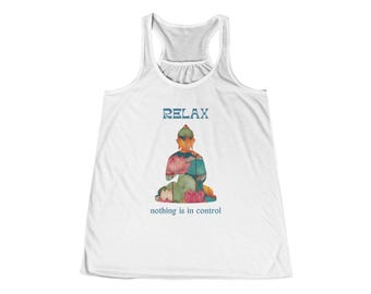 Women's Relaxing Flowy Racerback Tank with Motivational Quote