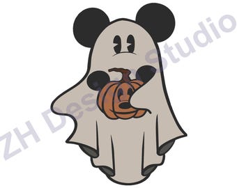 Halloween Mouse SVG Bundle: Pumpkin Mickey & Minnie (Digital Download)