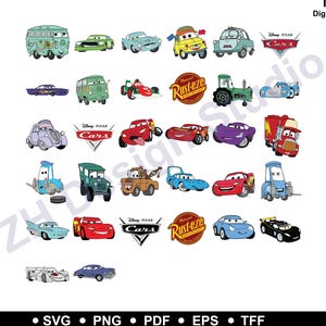 Cars PNG,Cars Clipart, Cars SVG, Planes and Cars Birthday Bundle, Instant Download, Instant Download Lightning Mcqueen Mater, Chrome Letter