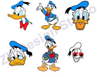 Donald Duck SVG Bundle, Disney Crafting Clipart (Digital Download)