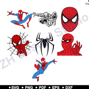 Spiderman Svg Bundle, Spiderman Svg, Spiderman Clipart, Spiderman Cut Files For Circut, Spiderman Silhouette, Spiderman Png, Superhero Svg