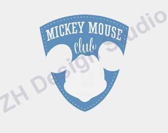 Mickey Mouse Club-silhouetten: vintage vectorgesneden bestand (digitale download)