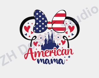 Mickey American Mama PNG: 4th Of July Design (Digital Download)