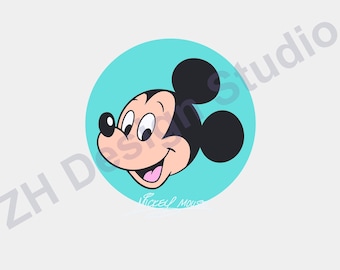 Mickey Mouse Face SVG: Cutting Plotter Design (Digital Download)