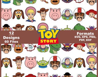 Toy Story Layered SVG PNG Bundle, Woody Clipart, Lightyear (digital nedladdning) 12 designer