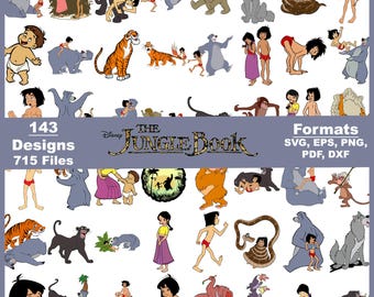 Paquete de imágenes prediseñadas de El libro de la selva: Mowgli y Baloo (svg, png, pdf, eps, dxf)