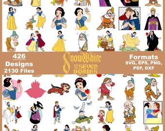 Snövit Clipart-paket, Prinsessa Födelsedag SVG (Digital Nedladdning)