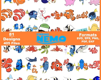 Hitta Nemo SVG-paket, Dory PNG-filer för Cricut (digital nedladdning)