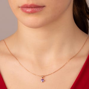 Tiny Birthstone Necklace, Custom Stone Jewelry, Birthstone Jewelry, Unique Birthday Gift, Minimalist Necklace for Women, Gift for Her