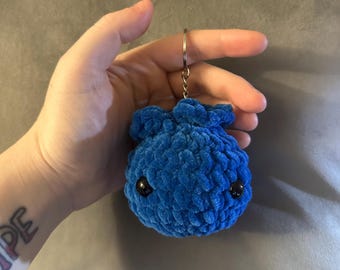 Crochet Blueberry Keychain: Handmade Amigurumi Bag Charm