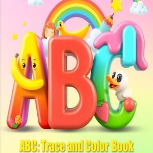 Trace & color ABC! Fun alphabet book for preschoolers | Livre alphabet à tracer et colorier pour enfants