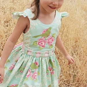 Bow Peep Party Dress PDF Sewing Pattern by Ainslee Fox for little girls size 1-12