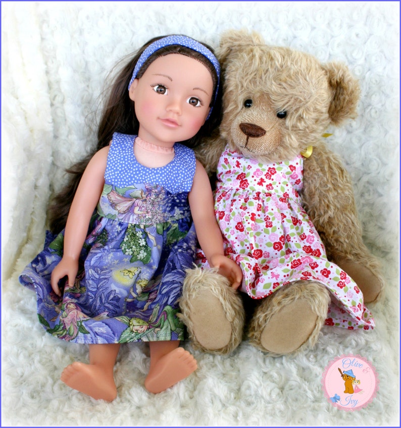 Dolly PDF Sewing Pattern Bundle 3 dresses, 1 skirt, 1 top made to match Ainslee Fox girls dresses 5 dolly sizes image 2