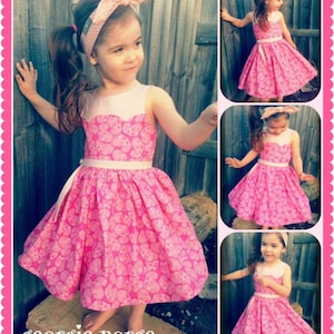 Ainslee Fox Disco Party Dress - Girls size 1-12 years Dress PDF Sewing Pattern