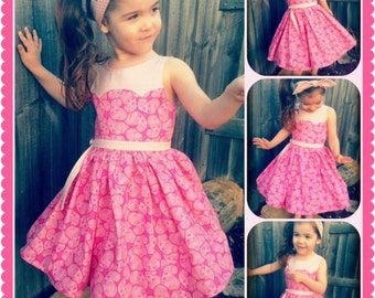 Ainslee Fox Disco Party Dress - Girls size 1-12 years Dress PDF Sewing Pattern