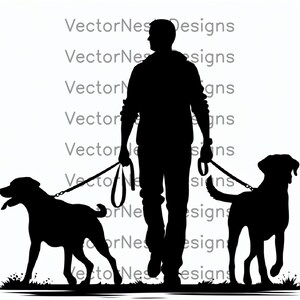 Dog Dad SVG | Pet Owner Silhouette Cut File | Cricut Father&#39;s Day Design for Dog Lovers