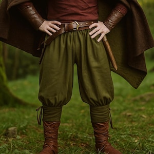Short Viking Trousers, Medieval Cotton Pants, Renfaire Steampunk Knight Pants, Landsknecht Pirate Pants,Festival Fantasy Pants for Men