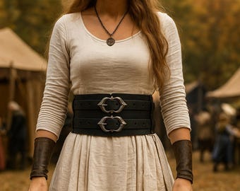Medieval Viking Waist Belt, PU Leather Renaissance Belt, Unsiex Pirate Steampunk Belt, Fantasy LARP Belt Ren Faire Costume