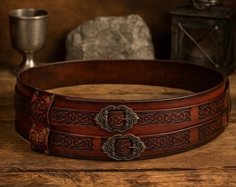 Cintura medievale in pelle PU / Cintura in pelle vichinga / Cintura da pirata LARP fantasy per feste rinascimentali -50% DI SCONTO