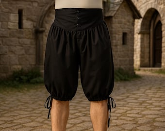 Kurze Wikinger Hose, Mittelalter Piratenhose, Renfaire Steampunk Ritterhose, Landsknecht Hose, Wikinger Festival Fantasy Hose für Herren