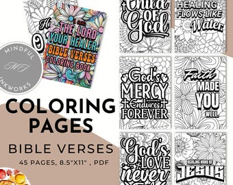 Bible Verse Coloring Pages for Kids, Christian Activity (Digital Download)