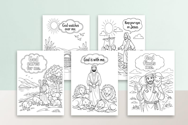 Bible Stories Coloring Pages for Kids, Printable Christian Homeschool ...