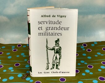 French Military Inspired Blank Writing Journal with Vintage Servitude et Grandeur Militaires Vinyl Book Cover